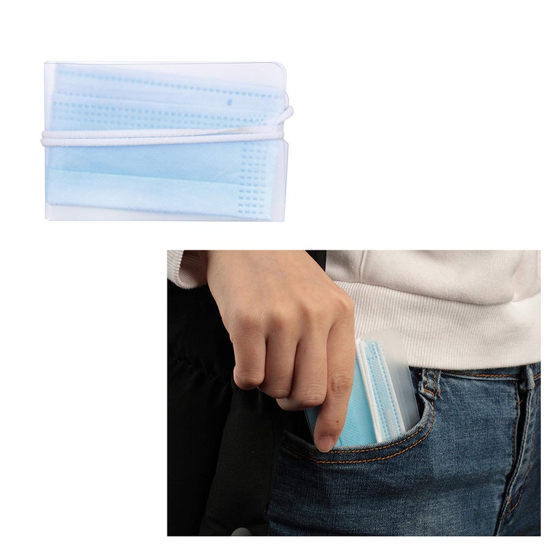 Kare Kind Kare & Kind 30x Facial Mask Storage Clip Folder - Reusable Cover Holder - Portable Mask Organizer to Protect and Store Disposable Masks Neatly - For Home Office Travel - Pink/Blue/Transparent - Image 3